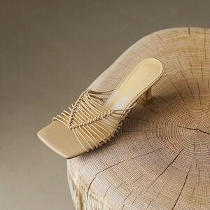 Nude/Tan Open Toe Heeled Sandals